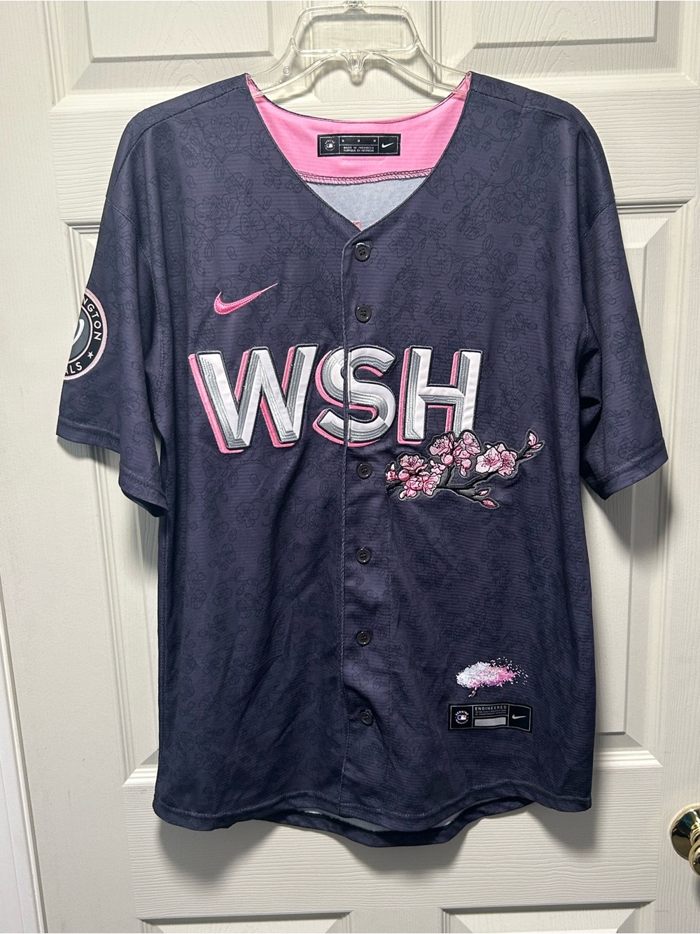Nike Washington Nationals Juan Soto Cherry Blossom MLB Jersey Medium Gray